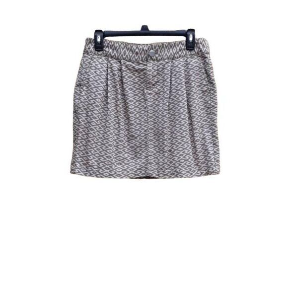 Y2K Gap Mini Skirt Aztec Print Pleated Front Casual Safari Army Green Cream Sz 4 - Picture 5 of 8